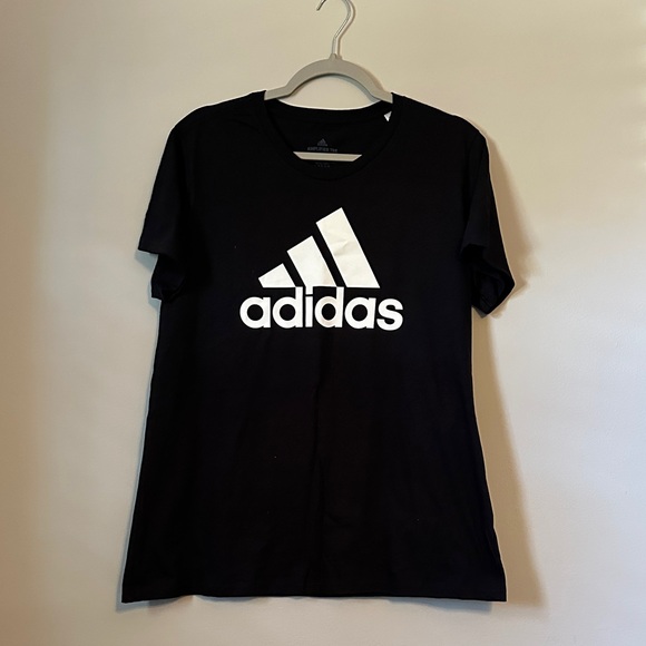 adidas Tops - Adidas Black Tee with White Emblem